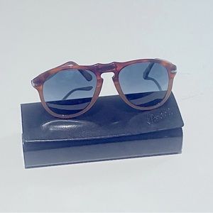 Persol, Steve McQueen polarized aviators, case and cleaning cloth.